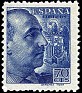 Spain - 1939 - Franco - 70 CTS - Blue - Spain, Franco - Edifil 874 - General Francisco Franco Bahamonde (1892-1975) - 0